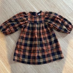 Zara dress size 4-5 beautiful, dark blue, orange, and yellow plaid
